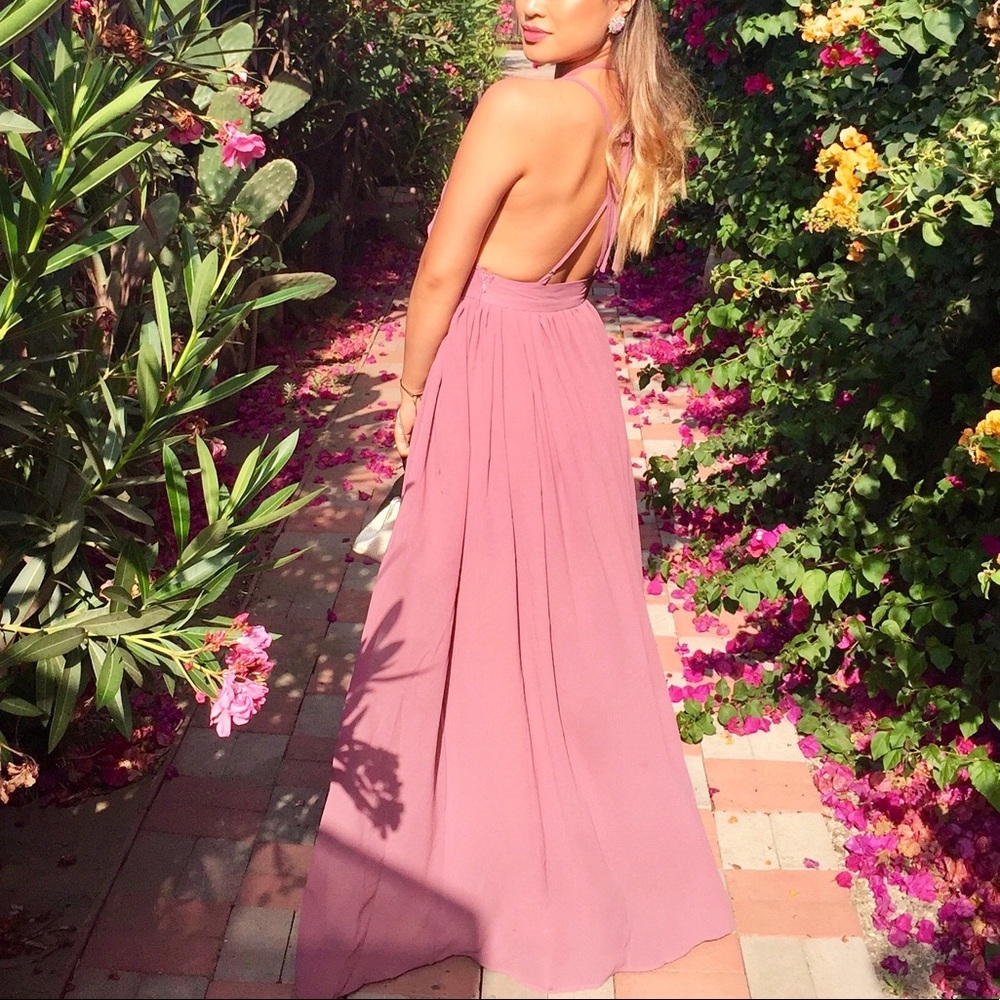 Mauve Maxi Dress w Slit